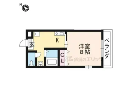 エクセラート瀬田(1K/1階)の間取り写真