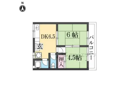 船橋吉野マンション(2DK/2階)の間取り写真