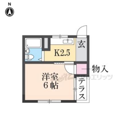 ウイングコート(1K/1階)の間取り写真