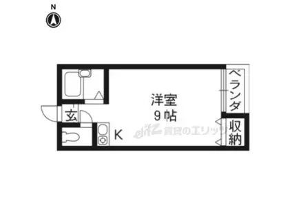 スクエアコート津田(ワンルーム/3階)の間取り写真