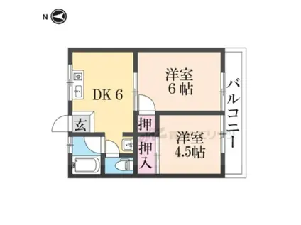 グリーンハイツ番館(2DK/2階)の間取り写真