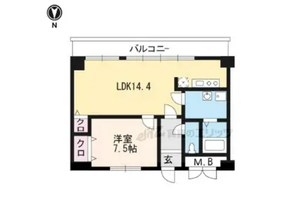 ディンプル阪本(1LDK/3階)の間取り写真