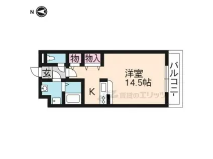 グランディール(ワンルーム/1階)の間取り写真