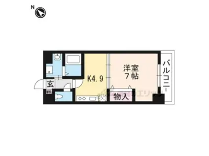 コープ美山(1DK/4階)の間取り写真