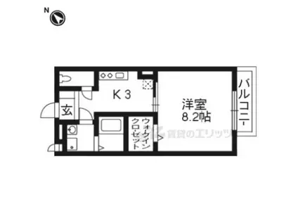 グラシューズメゾン(1K/2階)の間取り写真