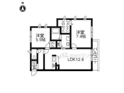シャーメゾン高新・嵯峨野(2LDK/2階)の間取り写真