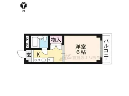 アイフル衣笠(1K/1階)の間取り写真