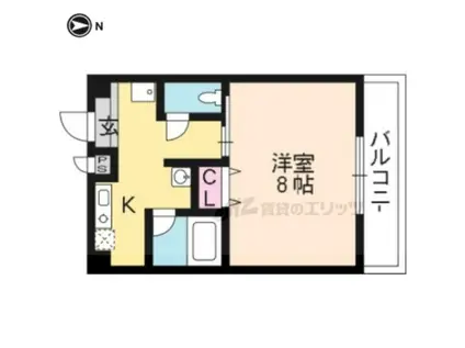 ASCOTT烏丸(1K/3階)の間取り写真