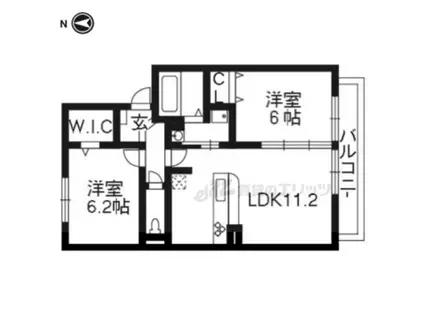 グレイスコート(2LDK/2階)の間取り写真