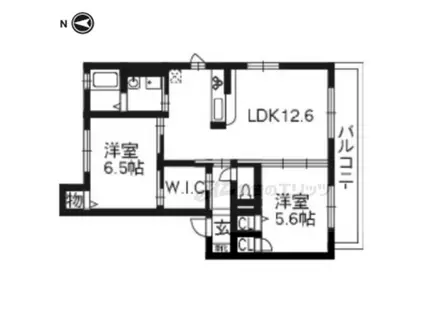 クラヴィエユーム(2LDK/1階)の間取り写真
