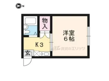 ハイツともえ(1K/2階)の間取り写真