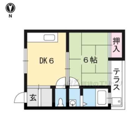 メゾン山内(1DK/1階)の間取り写真