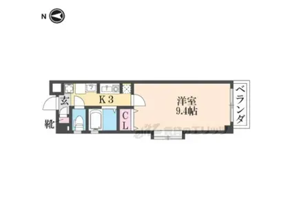 レイディアンス(1K/3階)の間取り写真