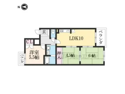 アルテ上桂(3LDK/2階)の間取り写真