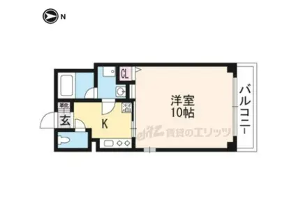ソレイユ京衣笠(1K/2階)の間取り写真
