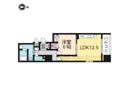 KOTO二条(1LDK/4階)の間取り写真