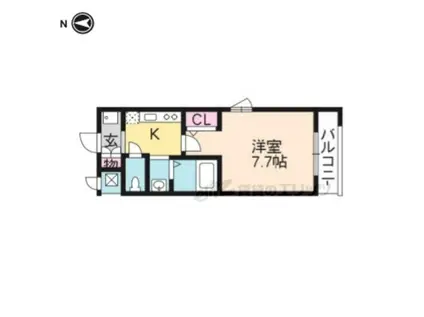 ヴェール鳳(1K/4階)の間取り写真