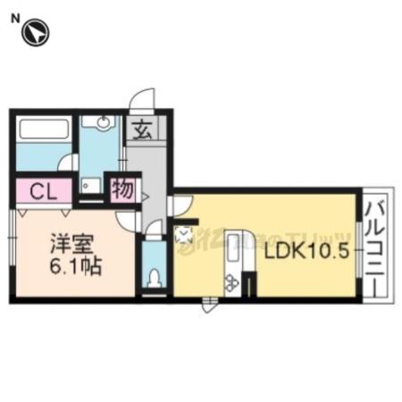 ハイドンホーフ(1LDK/3階)の間取り写真
