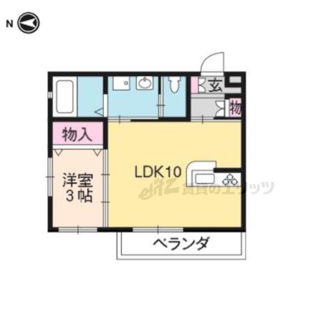 ヘーベルメゾン恵庭(1LDK/2階)の間取り写真