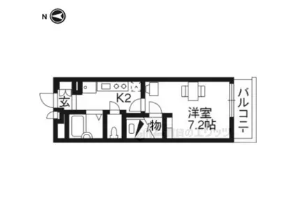 レオパレスURBAN桂坂(1K/2階)の間取り写真