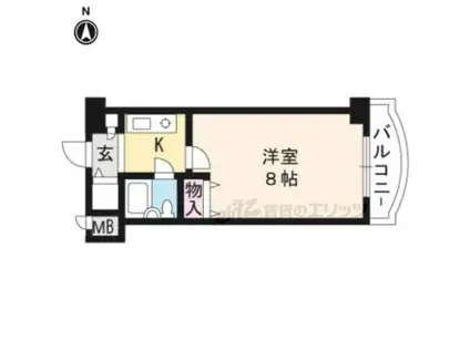 パラドール伏見501(1K/5階)の間取り写真