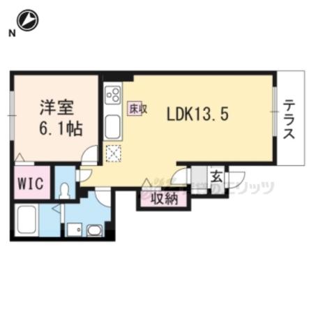 ブライトハウス(1LDK/1階)の間取り写真