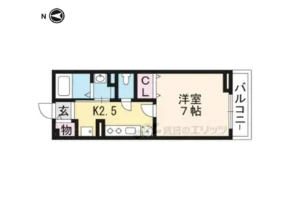 サンリットハウス (1K/1階)の間取り写真