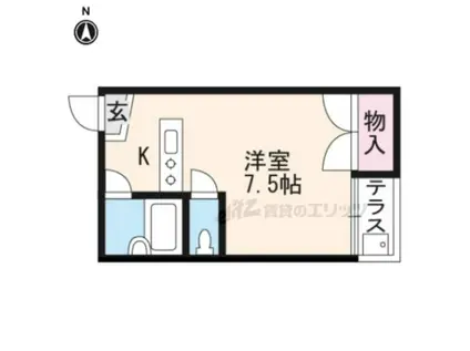 シェーンハウス(ワンルーム/1階)の間取り写真