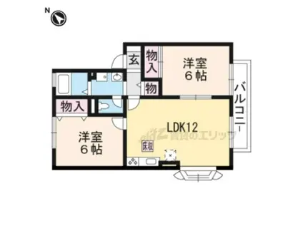 カッセル(2LDK/2階)の間取り写真