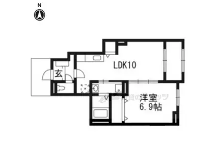 ラフィーネ葛野・(1LDK/1階)の間取り写真
