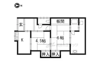 京阪電気鉄道宇治線 観月橋駅 徒歩11分 1階建 築58年(2K)の間取り写真