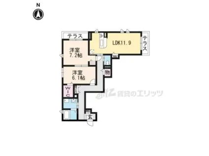 シャーメゾン大樹(2LDK/2階)の間取り写真