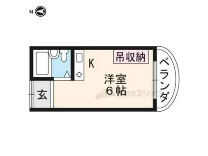 衣笠シングルライフマンション(1K/4階)の間取り写真