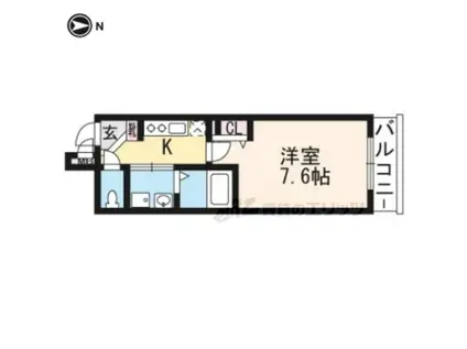 グランディール銀閣寺(1K/5階)の間取り写真