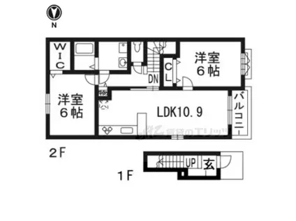 グラード(2LDK/2階)の間取り写真