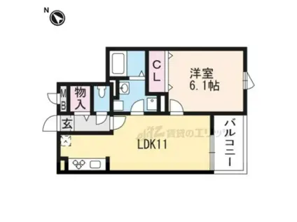 フューチャー栗東(1LDK/3階)の間取り写真