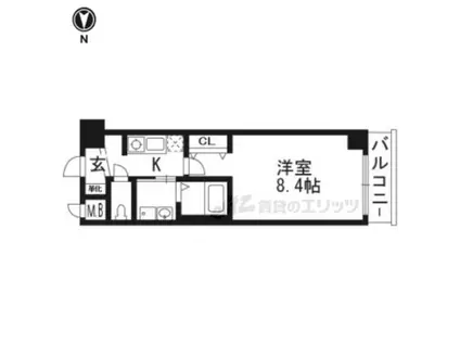 エスカーサ京都西陣(1K/2階)の間取り写真