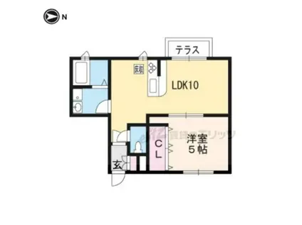 ヴィラ・デ・アウラ(1LDK/1階)の間取り写真