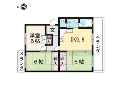 グランシャリオA棟(3LDK/2階)の間取り写真