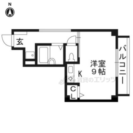 カーサ醒ヶ井(1K/2階)の間取り写真