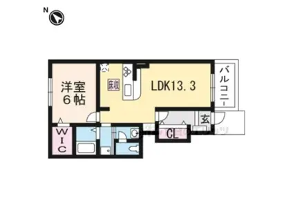 ルガルボニート (1LDK/1階)の間取り写真