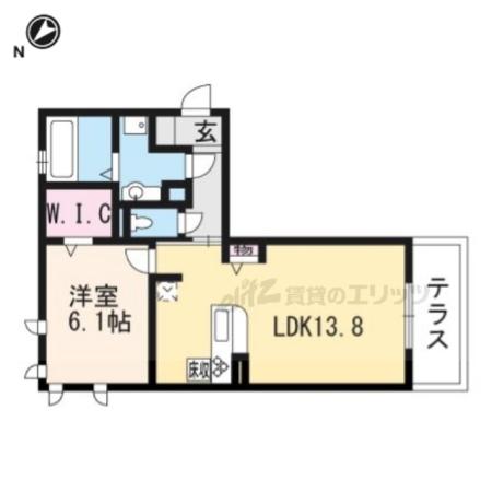 茶屋後・GK(1LDK/1階)の間取り写真