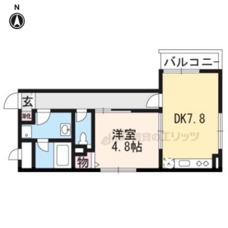 フォース桂(1LDK/2階)の間取り写真