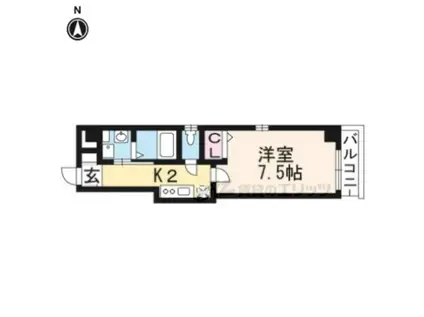 レヴィア京町(1K/3階)の間取り写真