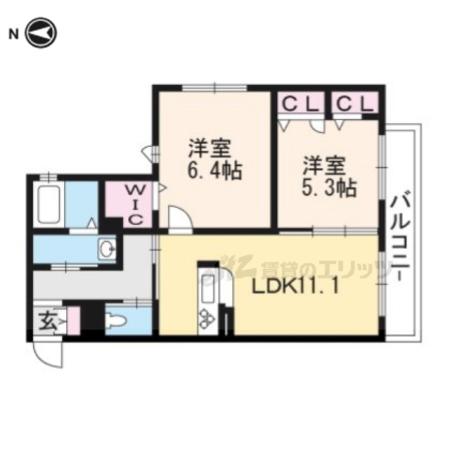 シャーメゾンみゆきだい(2LDK/2階)の間取り写真