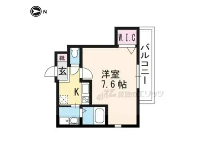 グランディール京大御蔭(1K/4階)の間取り写真