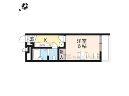 レオパレスグランヴィア東草津(1K/1階)の間取り写真