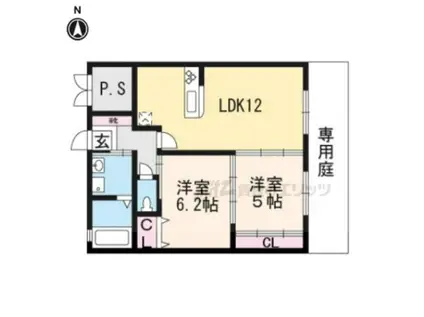FIRST HILLS TAHARA(2LDK/1階)の間取り写真