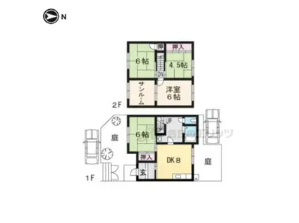 叡山電鉄 岩倉駅(京都) 徒歩22分 2階建 築53年(4DK)の間取り写真