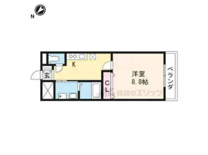 グランドシグナス(1K/2階)の間取り写真